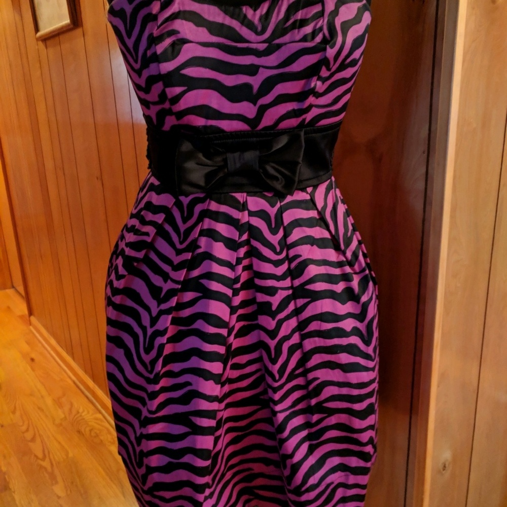 Purple zebra print dress